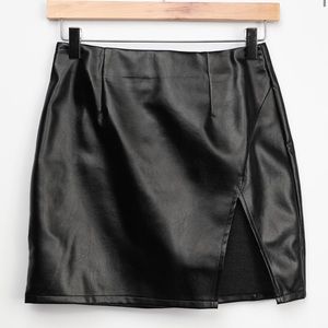 Lulu’s Walking the Walk Vegan Leather Mini Skirt